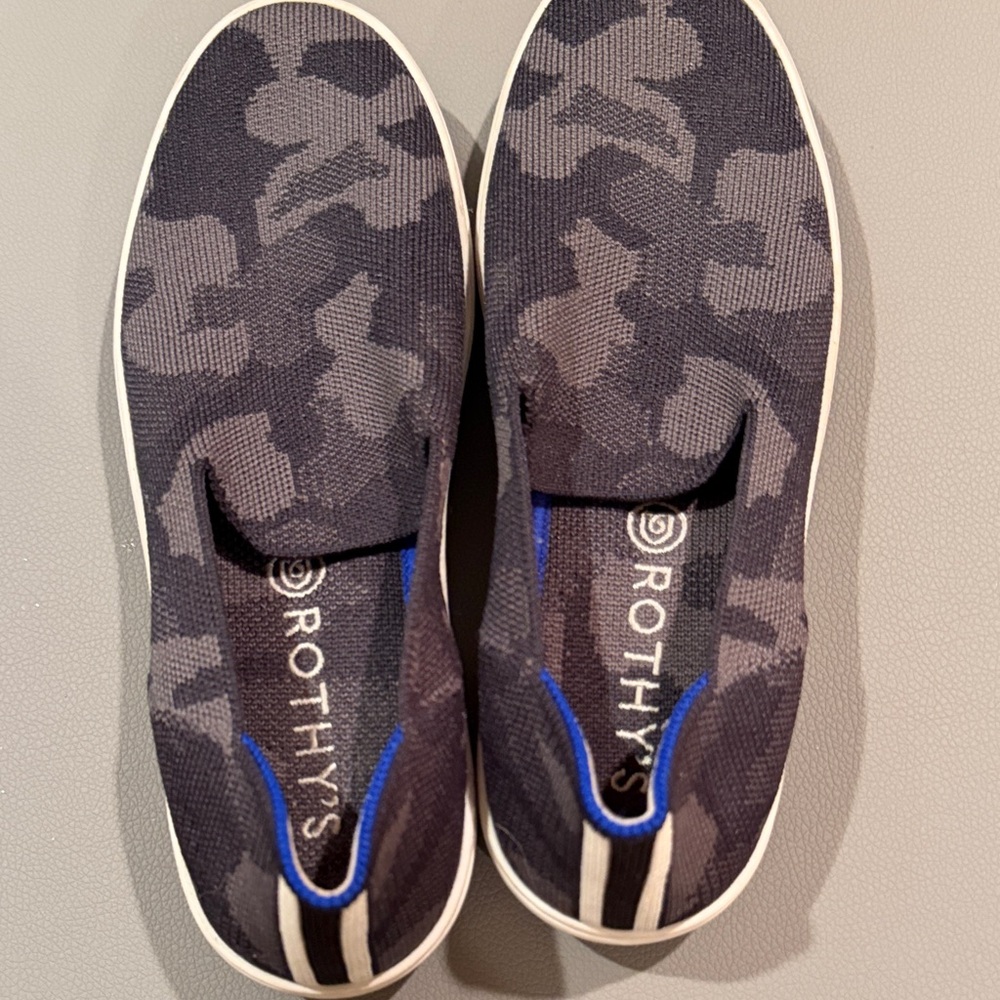Rothy's women’s Gray Camo Slip-On Sneakers